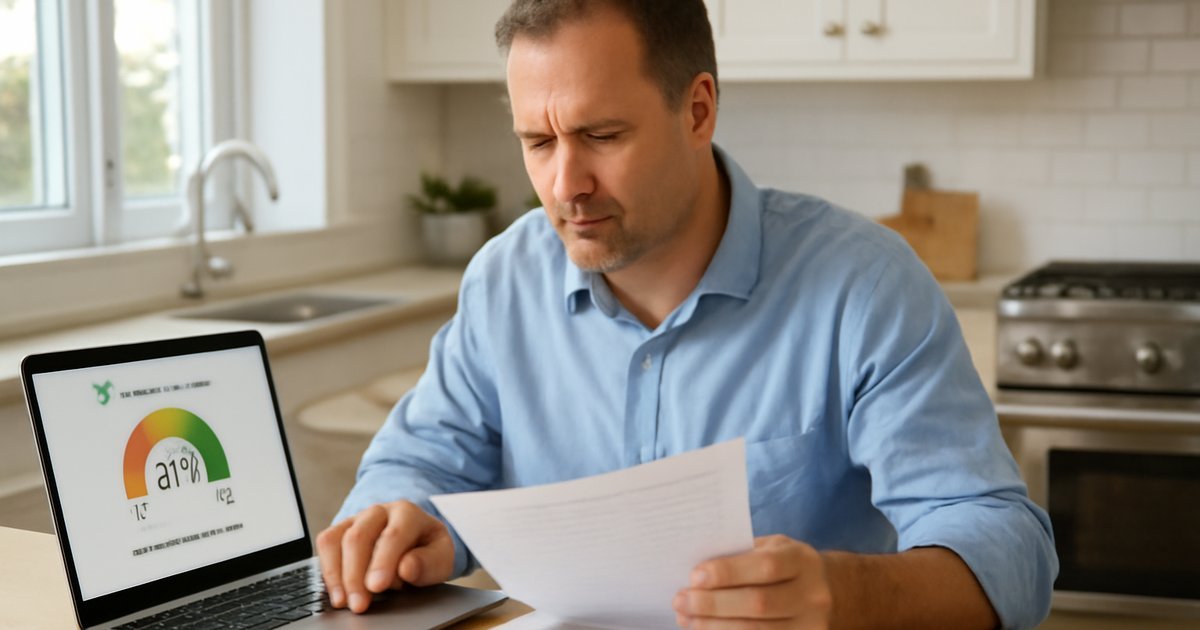 American adult comparing personal loan options for bad credit on a laptop at home