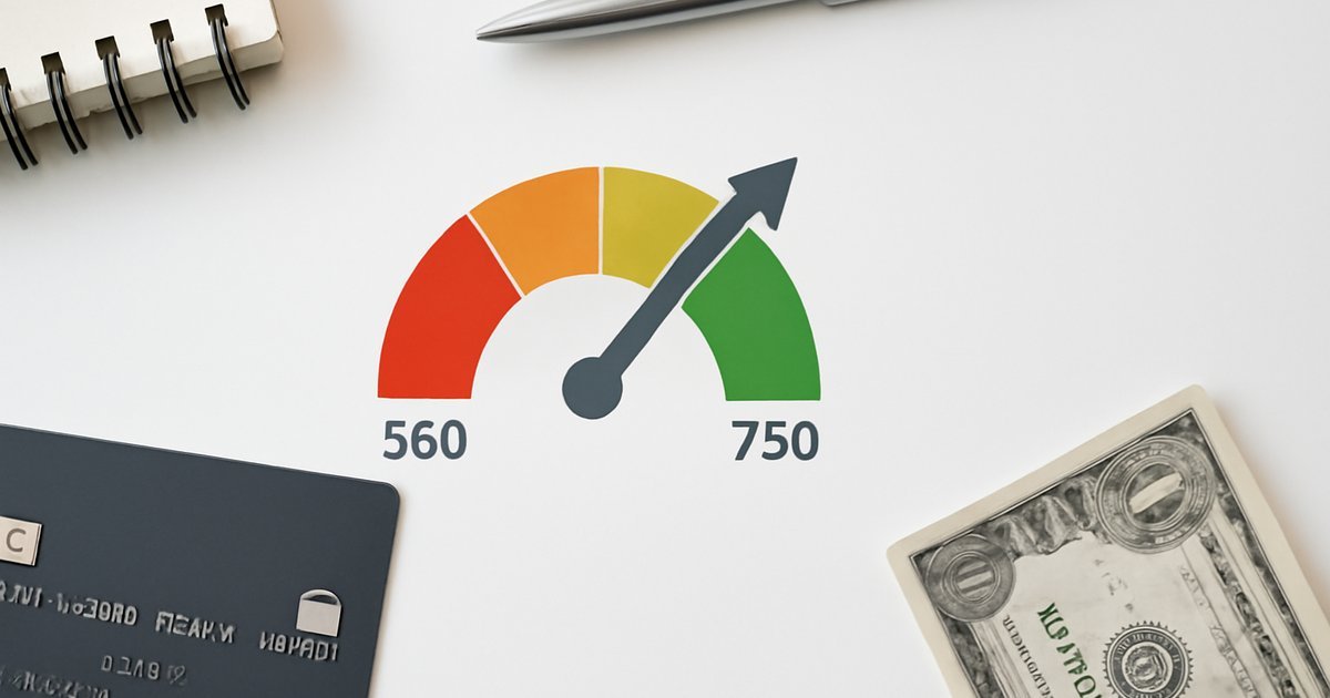 Best credit cards to build credit fast in 2026 showing a secured card and rising credit score gauge